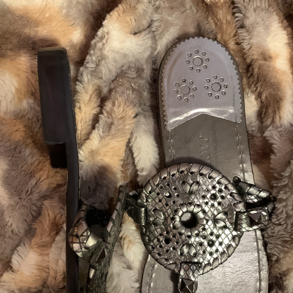 JACK ROGERS Leather Georgia Python Sandals — 7 - Picture 8 of 11